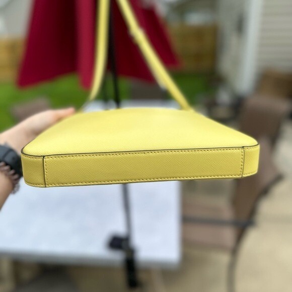 Kate Spade Crossbody Bag Yellow Leather Zip Top Shoulder Bag - Picture 5 of 12